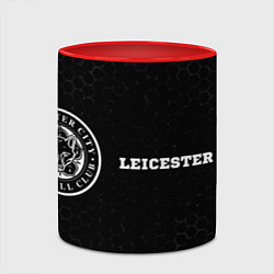 Кружка 3D Leicester City sport на темном фоне по-горизонтали, цвет: 3D-белый + красный — фото 2