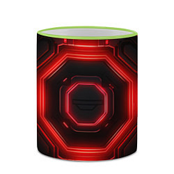 Кружка 3D Nvidia style black and red neon, цвет: 3D-светло-зеленый кант — фото 2