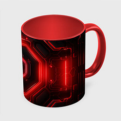 Кружка 3D Nvidia style black and red neon, цвет: 3D-белый + красный