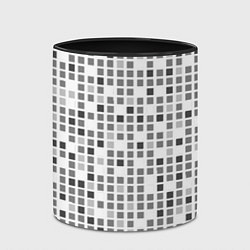 Кружка 3D Серые квадраты на белом фоне, цвет: 3D-белый + черный — фото 2