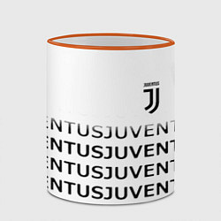Кружка 3D Ювентус лого паттерн спорт, цвет: 3D-оранжевый кант — фото 2