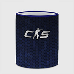 Кружка 3D Counter Strike 2 - metal logo, цвет: 3D-синий кант — фото 2