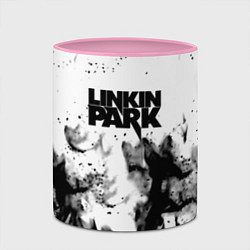 Кружка 3D Linkin park огненный дым рок, цвет: 3D-белый + розовый — фото 2