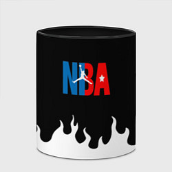 Кружка 3D Баскетбол нба огонь, цвет: 3D-белый + черный — фото 2