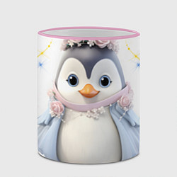 Кружка 3D Пингвин девочка - моей красавице, цвет: 3D-розовый кант — фото 2