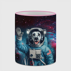 Кружка 3D Далматинец бравый космонавт - нейросеть, цвет: 3D-розовый кант — фото 2