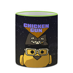 Кружка 3D Chicken gun space, цвет: 3D-светло-зеленый кант — фото 2