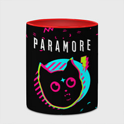 Кружка 3D Paramore - rock star cat, цвет: 3D-белый + красный — фото 2