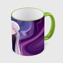 Кружка 3D Ехидна из Ре зеро, цвет: 3D-светло-зеленый кант