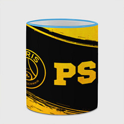 Кружка 3D PSG - gold gradient по-горизонтали, цвет: 3D-небесно-голубой кант — фото 2