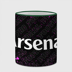 Кружка 3D Arsenal pro football по-горизонтали, цвет: 3D-зеленый кант — фото 2