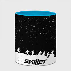 Кружка 3D Skillet rock music band, цвет: 3D-белый + небесно-голубой — фото 2