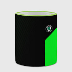 Кружка 3D Skoda pattern sport green, цвет: 3D-светло-зеленый кант — фото 2