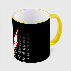 Кружка 3D The witcher - red logo, цвет: 3D-желтый кант