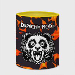 Кружка 3D Depeche Mode рок панда и огонь, цвет: 3D-белый + желтый — фото 2