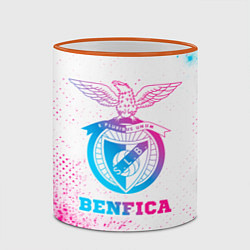 Кружка 3D Benfica neon gradient style, цвет: 3D-оранжевый кант — фото 2