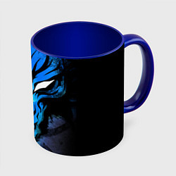 Кружка 3D Genshin Impact - Волк Севера, цвет: 3D-белый + синий