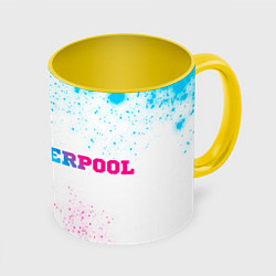 Кружка 3D Liverpool neon gradient style по-горизонтали, цвет: 3D-белый + желтый