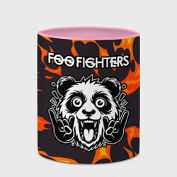 Кружка 3D Foo Fighters рок панда и огонь, цвет: 3D-белый + розовый — фото 2