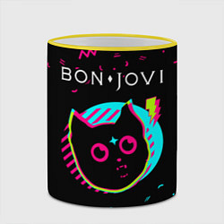 Кружка 3D Bon Jovi - rock star cat, цвет: 3D-желтый кант — фото 2