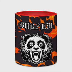 Кружка 3D Burzum рок панда и огонь, цвет: 3D-белый + красный — фото 2