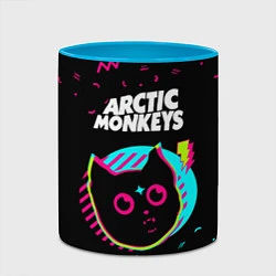 Кружка 3D Arctic Monkeys - rock star cat, цвет: 3D-белый + небесно-голубой — фото 2