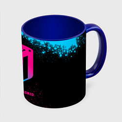 Кружка 3D Atletico Madrid - neon gradient, цвет: 3D-белый + синий