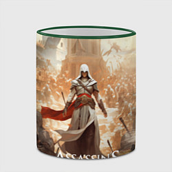 Кружка 3D Assassins creed старинный город, цвет: 3D-зеленый кант — фото 2