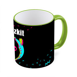 Кружка 3D Limp Bizkit - rock star cat, цвет: 3D-светло-зеленый кант