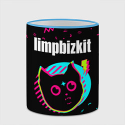 Кружка 3D Limp Bizkit - rock star cat, цвет: 3D-небесно-голубой кант — фото 2