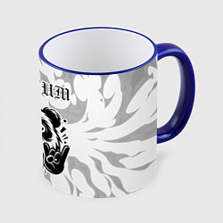 Кружка 3D Burzum рок панда на светлом фоне, цвет: 3D-синий кант