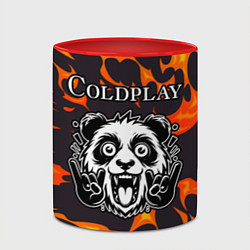 Кружка 3D Coldplay рок панда и огонь, цвет: 3D-белый + красный — фото 2