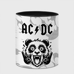 Кружка 3D AC DC рок панда на светлом фоне, цвет: 3D-белый + черный — фото 2