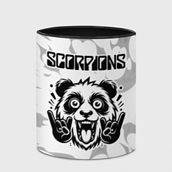 Кружка 3D Scorpions рок панда на светлом фоне, цвет: 3D-белый + черный — фото 2