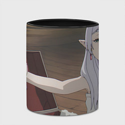 Кружка 3D Sousou no Frieren Фрирен ехидная улыбка, цвет: 3D-белый + черный — фото 2