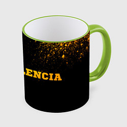 Кружка 3D Valencia - gold gradient по-горизонтали, цвет: 3D-светло-зеленый кант