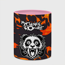 Кружка 3D My Chemical Romance рок панда и огонь, цвет: 3D-белый + розовый — фото 2