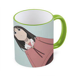 Кружка 3D Azumanga Daioh Аюму Касуга, цвет: 3D-светло-зеленый кант