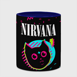 Кружка 3D Nirvana - rock star cat, цвет: 3D-белый + синий — фото 2