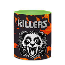 Кружка 3D The Killers рок панда и огонь, цвет: 3D-белый + светло-зеленый — фото 2