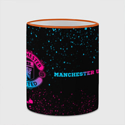 Кружка 3D Manchester United - neon gradient по-горизонтали, цвет: 3D-оранжевый кант — фото 2