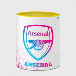 Кружка 3D Arsenal neon gradient style, цвет: 3D-белый + желтый — фото 2