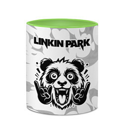 Кружка 3D Linkin Park рок панда на светлом фоне, цвет: 3D-белый + светло-зеленый — фото 2