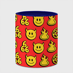 Кружка 3D 666 y2k emoji pattern, цвет: 3D-белый + синий — фото 2