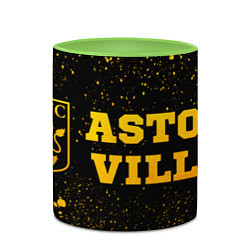 Кружка 3D Aston Villa - gold gradient по-горизонтали, цвет: 3D-белый + светло-зеленый — фото 2