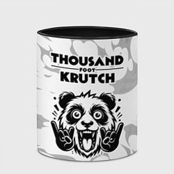 Кружка 3D Thousand Foot Krutch рок панда на светлом фоне, цвет: 3D-белый + черный — фото 2