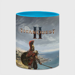 Кружка 3D Герой titan quest 2, цвет: 3D-белый + небесно-голубой — фото 2