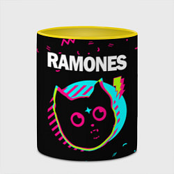 Кружка 3D Ramones - rock star cat, цвет: 3D-белый + желтый — фото 2