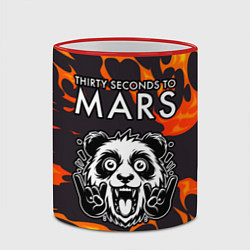 Кружка 3D Thirty Seconds to Mars рок панда и огонь, цвет: 3D-красный кант — фото 2