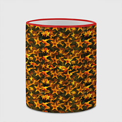 Кружка 3D Огненные звезды и камуфляж, цвет: 3D-красный кант — фото 2